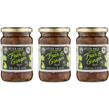 Otter Vale - Pear & Ginger Chutney, pear fruitiness with great stem ginger flavour, hand-made in Devon, gluten-free, 300g glass jar x 3