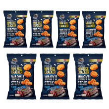 Younger Farm Wagyu Steak Mini Rice Crackers. Pack of 7 - Made from 100% Thai Sticky Rice, Gluten Free, Halal Certified