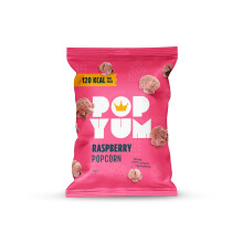 POPYUM Raspberry Popcorn 12-Pack of 23g Bags | Vegan, Gluten-Free Multipack Snacks | Dairy-Free, Low-Calorie Snack Packs | Movie Night Popcorn Bags