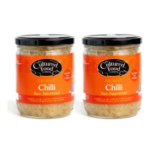 The Cultured Food Company Chilli & Dill Sauerkraut 400g Jar x 2 - Organic Sauerkraut, Raw & Unpasteurised - Probiotic - Gut Healthy - Traditionally