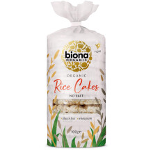 Biona Organic Unsalted Rice Cakes, 100g - 100% Organic Wholegrain Brown Rice - Source of Fibre, Naturally Gluten Free - Vegan Snacks and Treats (Pack