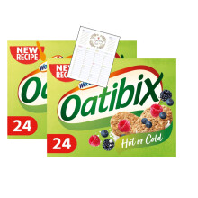 Wholegrain Oat Biscuits Bundle which Contains Weetabix Oatibix Cereal 24 Per Pack - Pack of 2 with Grocery List Card