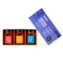 Josh & Jim's - Gourmet Breakfast Preserve Set, Trio Marmalade & Honey, No Palm Oil, Ovo-Lacto Friendly, 3x114g
