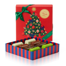 Venchi, Red Gift Box with Assorted Ingot, with Crunchy Dried Fruit, Limited Edition Alice Bureau, 4.13 oz, Gluten-Free, Gift Idea