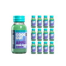 Unrooted Apple Cider Vinegar Shots Multipack ? Good Gut Booster & Natural Prebiotics - 12 x 60ml Bottles - Apple Cider Vinegar, Ginger, Spirulina,
