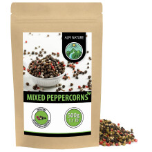Alpi Nature Mixed Peppercorns 500g 1.1 lb, Whole Peppercorns, Black, White, Pink, Green Pepper