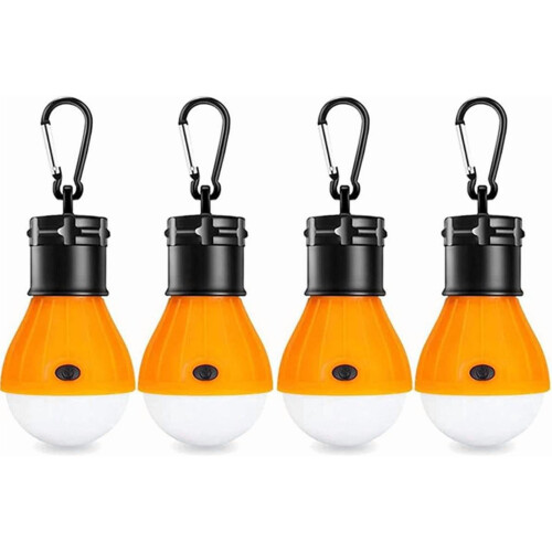 4er-Pack LED-Zeltleuchten mit Haken – Tragbare Campinglaterne