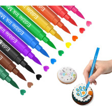DOMI PRO 10 Pieces Food Coloring Pencil for Fondant, Edible Marker, Fine and Thick Tip, Food Grade Gourmet Pen for Fondant Cakes Cookies Pastry