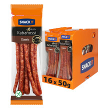 Tarczy?ski Snack It - Exclusive Pork Kabanos Sausage 50g (Pack of 16) - Meat Snack On The Go ? Multipack