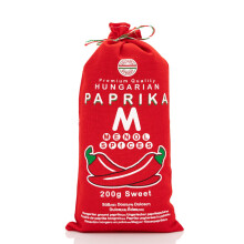 Menol Spices Authentic Hungarian Sweet Paprika Powder (Sweet 200g) Premium Gourmet Quality, Produced in region of Szeged, Hungary, Vibrant Red,