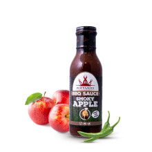 Poppamies BBQ Sauce Smoky Apple - Made from Smoked chili, fresh apples - Spiciness 2/10-410g