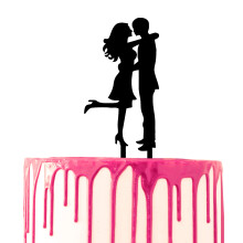 CARISPIBET wedding cake topper bride and groom hugging and dancing cake decoration acrylic