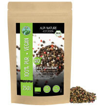 Alpi Nature Organic Mixed Peppercorns 250g 8.8 oz, Black, White, Pink and Green Whole Peppercorns