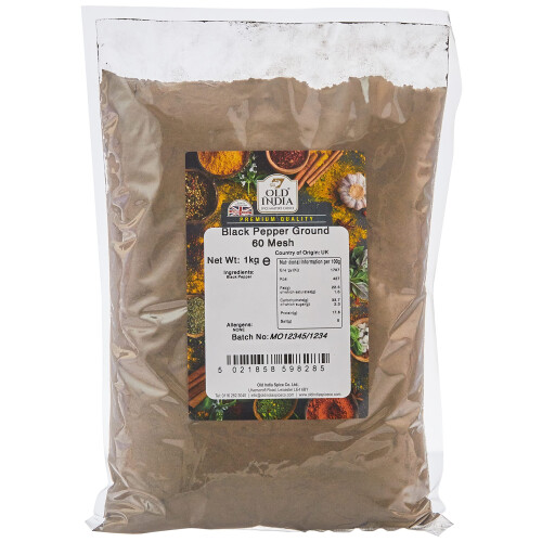 Old India Black Pepper Ground 60 Mesh 1kg
