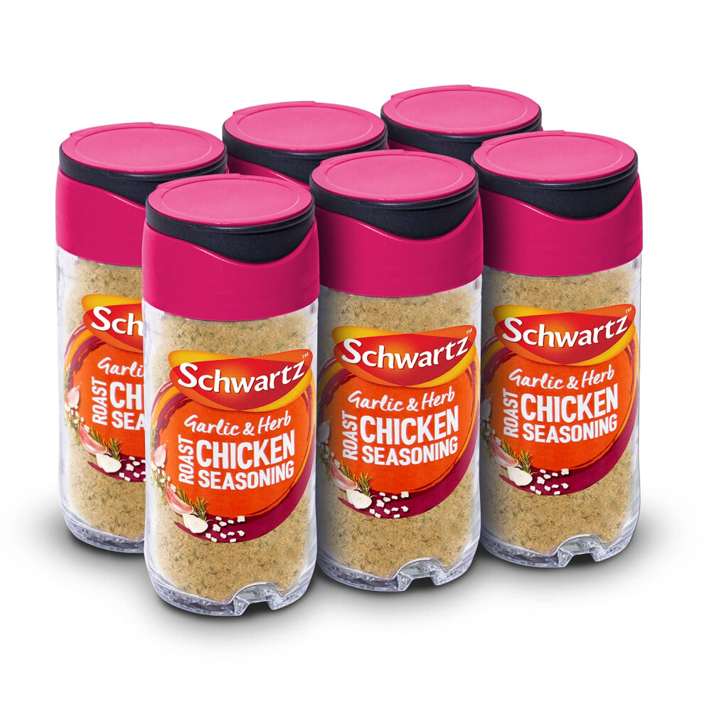 Schwartz Garlic & Herb Roast Chicken Seasoning 53 G | Jar | Pack Of 6 | Expertly Blended With Garlic, Rosemary & Thyme | For Tasty Chicken Full Of