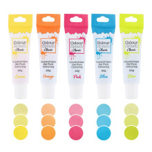Colour Splash Food Colouring Gels, Neons 5 Pack, Highly Concentrated Bright Gels, Easy to Use Squeezy Tubes, Transform Plain Cakes Into Bright,