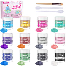 Edible Glitter - 12 Colours Edible Cake Decorations, Edible Glitter for Drinks, Cakes, Chocolates, Muffins, Cocktail, Cream(4g Each)