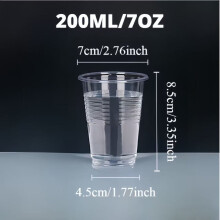 100 pcs Transparent Disposable Plastic Cups 200 ml