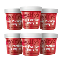Wolfy's Creamy Porridge with Berry Pot, 6 x 100g
