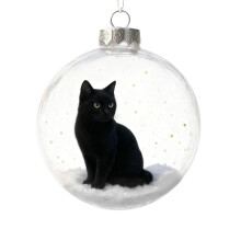 Schattige kattenkerstversiering – 3D acryl, 10 cm