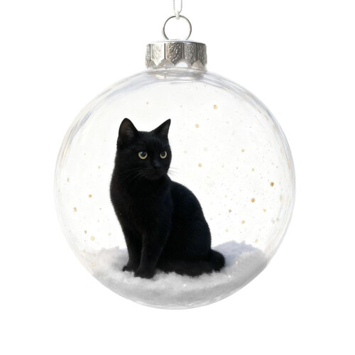 Schattige kattenkerstversiering – 3D acryl, 10 cm