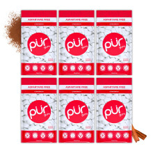 PUR Gum | Sugar Free Chewing Gum | Made with Xylitol | Vegan, Aspartame Free, Gluten Free and Keto Friendly | Natural Cinnamon Flavoured Gum, 55