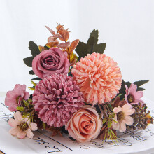 Konstgjord hortensia och rosa rosbukett 30 cm 1 styck