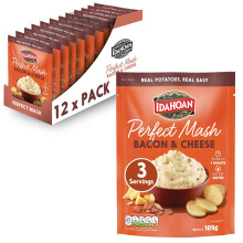 Idahoan Perfect Mash Cheese & Bacon, Instant Mash Potato, 109 g, Pack of 12, 29700921484