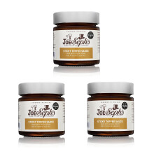 Joe & Seph's Sticky Toffee Caramel Sauce (3x230g)| 1 Star Great Taste Award, caramel drizzle, ice cream sauce, caramel sauce for coffee, vegetarian,