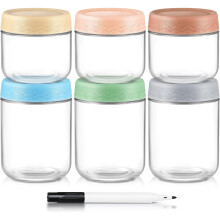 6-Pack Glass Storage Jars 10 oz & 16 oz with Airtight Lids