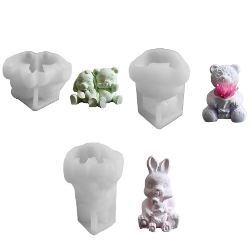 Multipurpose Silicone Craft Mould Animal Bear Rabbits- Mother 1