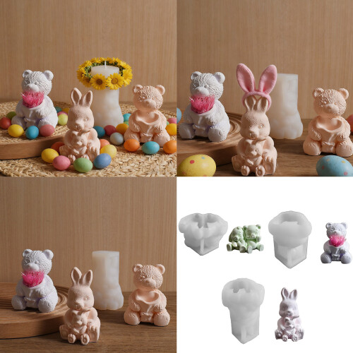 Multipurpose Silicone Craft Mould Animal Bear Rabbits- Mother 2