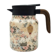 Vintage kvetinová kanvica na čaj s nálevom, 1000 ml, nehrdzavejúca oceľ 316