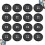 100 sorte runde harpiksknapper, 4 huller, 1,5 cm 1