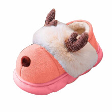 Roze slippers met cartoonrendierprint voor peuters en kinderen