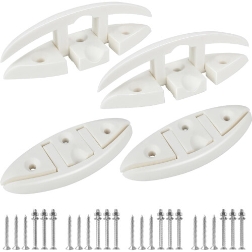 Cunhos de amarração dobráveis de nylon de 5 polegadas para barcos (pacote com 4)