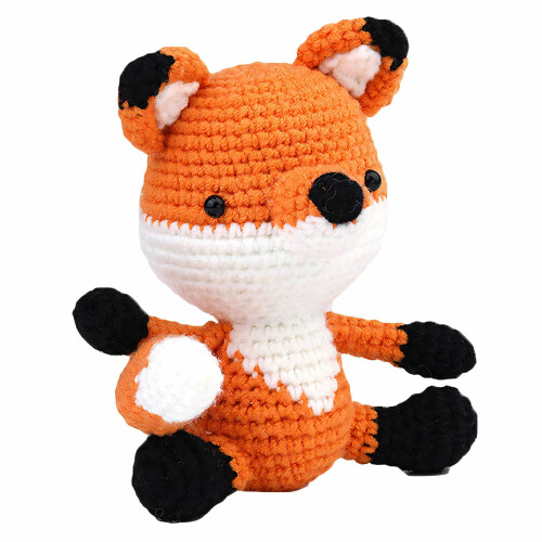 Crochet Animal Kit for Kids Light Orange Fox