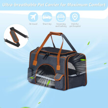 Bolsa de viaje para mascotas de 45,7 x 28 x 28 cm para gatos, perros y conejos.