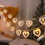 White LED Wooden Heart String Lights 40 Bulbs 6m 1