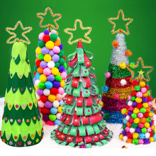 DIY Non-Woven Christmas Tree Sewing Kit for Kids – Includes Plastic Needle & Thread, 15cm/10cm, Craft Gift for Beginners, Party Favors, Home Decor