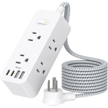 Prepäťová ochrana predlžovacej lišty, 6 zásuviek, 1,5 m kábel, 4 USB porty