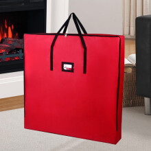 Borsa portaoggetti rossa per albero di Natale, quadrata da 35 pollici