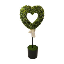 Topiár v tvare srdca z krušpánu s mašľou, 75 cm