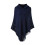 Poncho invernale da donna in maglia con cappuccio e frange. 1