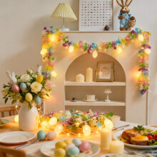 Guirnalda de luces USB con forma de huevo de Pascua y cinta, 3,96 metros (13 pies)