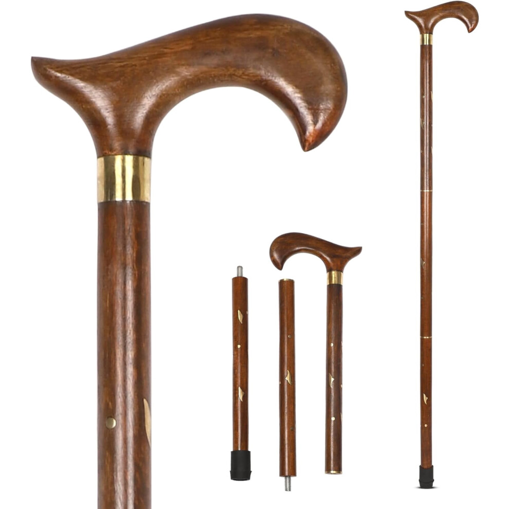 Natural Wood Derby Walking Cane 94 cm