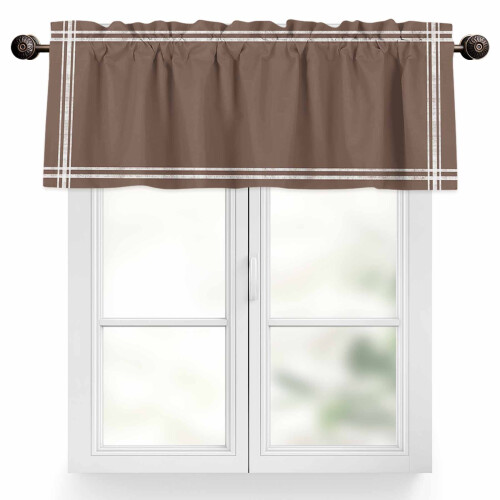 Brun fönsterkappa 132x43 cm polyesterstångficka