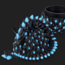 Nattlampa Dragon Egg, 3D-tryckt, 11,5 tum, regnbågsfärgad lavaguld