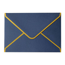 Donkerblauwe driehoekige enveloppen met goudgestempelde V-vormige klep, 6,9 inch