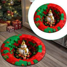 3D-Weihnachtsteppich, rund, rutschfest, 60 cm (23,6 Zoll)